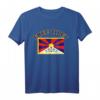 Free Tibet T-Shirt mit Tibet-Flagge und Sonnenaufgang – Unterstützung für Tibet und Menschenrechte