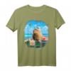 Lustiges Capybara auf Fischerboot T-Shirt - Originelles Tiermotiv für Tierliebhaber & Angler