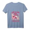 Damen Cavalier King Charles Spaniel Just A Girl Who Loves Dog T-Shirt mit V-Ausschnitt – Niedliches Hundeliebhaber-Shirt mit Blumenmotiv für Damen