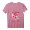 Damen Cavalier King Charles Spaniel Just A Girl Who Loves Dog T-Shirt mit V-Ausschnitt – Niedliches Hundeliebhaber-Shirt mit Blumenmotiv für Damen