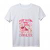 Damen Cavalier King Charles Spaniel Just A Girl Who Loves Dog T-Shirt mit V-Ausschnitt – Niedliches Hundeliebhaber-Shirt mit Blumenmotiv für Damen
