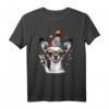 Friedenszeichen Hand Chihuahua T-Shirt für Damen, Herren und Kinder – Perfekt für Neujahr & Festlichkeiten
