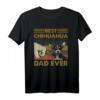 HapFrog Retro Vintage Sonnenuntergang T-Shirt – Lustiges Geschenk für Chihuahua-Liebhaber, Papa, Vater, Ehemann und Freunde