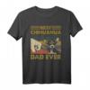 HapFrog Retro Vintage Sonnenuntergang T-Shirt – Lustiges Geschenk für Chihuahua-Liebhaber, Papa, Vater, Ehemann und Freunde
