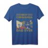 HapFrog Retro Vintage Sonnenuntergang T-Shirt – Lustiges Geschenk für Chihuahua-Liebhaber, Papa, Vater, Ehemann und Freunde
