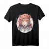 Chinesisches Sternzeichen T-Shirt mit Aquarell-Blume und Tiger - Niedliches Horoskop-Design für Tierkreiszeichen-Liebhaber und Astrologie-Fans