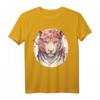 Chinesisches Sternzeichen T-Shirt mit Aquarell-Blume und Tiger - Niedliches Horoskop-Design für Tierkreiszeichen-Liebhaber und Astrologie-Fans