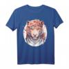 Chinesisches Sternzeichen T-Shirt mit Aquarell-Blume und Tiger - Niedliches Horoskop-Design für Tierkreiszeichen-Liebhaber und Astrologie-Fans