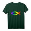Ichthys Regenbogen Christliches Fischsymbol T-Shirt – Tolerantes Statement für homosexuelle Christen & LGBTQ-Unterstützer