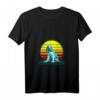 Damen Retro Vintage Cocker Spaniel Sonnenuntergang T-Shirt mit V-Ausschnitt – Perfektes Geschenk für Hundeliebhaber, Vintage & Vaporwave Style