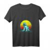 Damen Retro Vintage Cocker Spaniel Sonnenuntergang T-Shirt mit V-Ausschnitt – Perfektes Geschenk für Hundeliebhaber, Vintage & Vaporwave Style