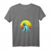 Damen Retro Vintage Cocker Spaniel Sonnenuntergang T-Shirt mit V-Ausschnitt – Perfektes Geschenk für Hundeliebhaber, Vintage & Vaporwave Style