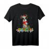 Xmas Border Collie Christmas Lights Santa Reindeer Dog T-Shirt – Festive Pet Costume for Dog Lovers & Holiday Celebrations