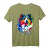 HapFrog T-Shirt mit Rough Collie Hund - Buntes Color Splash Design für Hundeliebhaber und Tierfans