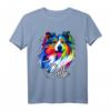HapFrog T-Shirt mit Rough Collie Hund - Buntes Color Splash Design für Hundeliebhaber und Tierfans