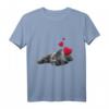 Katzenmotiv T-Shirt mit Britisch Kurzhaar und Herz - Lustiges und Süßes Katzendesign für Katzenliebhaber, Katzenmama & Katzenpapa