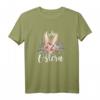 Frohe Ostern Blumen Hasen Outfit Damen T-Shirt - Witziges und Schönes Ostergeschenk für Frau, Mutter, Tochter, Oma und Tante