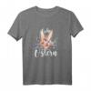 Frohe Ostern Blumen Hasen Outfit Damen T-Shirt - Witziges und Schönes Ostergeschenk für Frau, Mutter, Tochter, Oma und Tante
