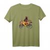 Damen Chocolate Labrador Retriever T-Shirt mit Hund in Landwagen, Sonnenblumen & Kürbissen – Stylisches Geschenk für Hundeliebhaberinnen