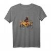 Damen Chocolate Labrador Retriever T-Shirt mit Hund in Landwagen, Sonnenblumen & Kürbissen – Stylisches Geschenk für Hundeliebhaberinnen