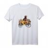Damen Chocolate Labrador Retriever T-Shirt mit Hund in Landwagen, Sonnenblumen & Kürbissen – Stylisches Geschenk für Hundeliebhaberinnen