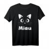Miau - Lustiges Katzen T-Shirt für Katzenliebhaber & Tierfreunde | Geschenkidee für Geburtstag & Weihnachten