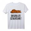 Offizielles Schlafshirt Pyjama Hund Dackel – Lustiges Geschenk für Nachteulen, Morgenmuffel & Langschläfer, Damen und Herren