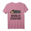 Offizielles Schlafshirt Pyjama mit Dackel Lustiges Geschenk für Damen und Herren - Perfekt für Langschläfer, Morgenmuffel und Nachteulen