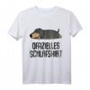 Offizielles Schlafshirt Pyjama mit Dackel Lustiges Geschenk für Damen und Herren - Perfekt für Langschläfer, Morgenmuffel und Nachteulen