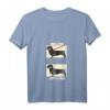 Damen Dackel T-Shirt mit V-Ausschnitt – Lustiges Hundedesign 'Online Offline' für Hundeliebhaber, als Geschenk zum Geburtstag, Weihnachten und mehr