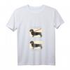 Damen Dackel T-Shirt mit V-Ausschnitt – Lustiges Hundedesign 'Online Offline' für Hundeliebhaber, als Geschenk zum Geburtstag, Weihnachten und mehr