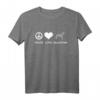 Peace, Love, Dalmatiner T-Shirt – Klassisches Hundemotiv für Hunde- und Dalmatinerliebhaber als Geschenk