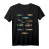 Fischarten Fische Fischer Angelzubehör T-Shirt – Lustiges Angler Design für Fischer und Fischliebhaber als Geschenkidee