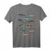 Fischarten Fische Fischer Angelzubehör T-Shirt – Lustiges Angler Design für Fischer und Fischliebhaber als Geschenkidee