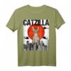 Japanisches Catzilla Devon Rex Katze T-Shirt - Lustiges Vintage Haustier-Design für Katzenliebhaber & Tierfreunde
