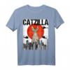 Japanisches Catzilla Devon Rex Katze T-Shirt - Lustiges Vintage Haustier-Design für Katzenliebhaber & Tierfreunde