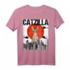 Japanisches Catzilla Devon Rex Katze T-Shirt - Lustiges Vintage Haustier-Design für Katzenliebhaber & Tierfreunde