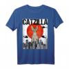Japanisches Catzilla Devon Rex Katze T-Shirt - Lustiges Vintage Haustier-Design für Katzenliebhaber & Tierfreunde