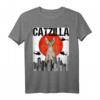 Japanisches Catzilla Devon Rex Katze T-Shirt - Lustiges Vintage Haustier-Design für Katzenliebhaber & Tierfreunde