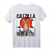 Japanisches Catzilla Devon Rex Katze T-Shirt - Lustiges Vintage Haustier-Design für Katzenliebhaber & Tierfreunde