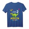Kinder Dinosaurier T-Shirt für 2 Jahre Geburtstag - Klassisch geschnitten, doppelt genähter Saum für Jungen und Mädchen