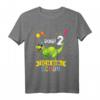 Kinder Dinosaurier T-Shirt für 2 Jahre Geburtstag - Klassisch geschnitten, doppelt genähter Saum für Jungen und Mädchen