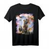 Laser Eyes Space Tier T-Shirt mit Katze, Dinosaurier, Lama & Bartdrache - Lustiges Galaxie Design für Kinder und Erwachsene