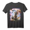 Laser Eyes Space Tier T-Shirt mit Katze, Dinosaurier, Lama & Bartdrache - Lustiges Galaxie Design für Kinder und Erwachsene