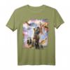 Laser Eyes Space Tier T-Shirt mit Katze, Dinosaurier, Lama & Bartdrache - Lustiges Galaxie Design für Kinder und Erwachsene
