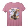 Laser Eyes Space Tier T-Shirt mit Katze, Dinosaurier, Lama & Bartdrache - Lustiges Galaxie Design für Kinder und Erwachsene
