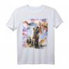 Laser Eyes Space Tier T-Shirt mit Katze, Dinosaurier, Lama & Bartdrache - Lustiges Galaxie Design für Kinder und Erwachsene