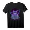 Party Musik Techno Katzen T-Shirt - Lustiges Vaporwave DJ Motiv für Katzenliebhaber, Synthwave & Rave Fans, ideales Geschenk für DJs und Musikfans