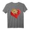 Gecko Crested Heart Nettes Eidechsen-Reptil T-Shirt – Klassisch geschnitten, langlebig, ideales Geschenk für Reptilienliebhaber
