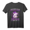 Heute möchte ich was mit Menschen machen Schubsen wäre toll - Lustiges Einhorn T-Shirt mit schwarzem Humor für Männer und Frauen